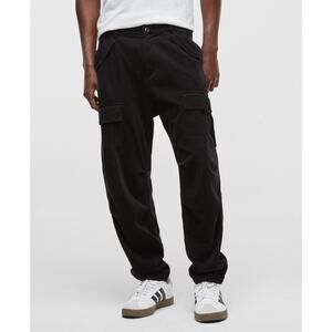 Mode of One Men's Regular-Fit Cotton Tapered Cargo Pants, Deep Black, 34 $70